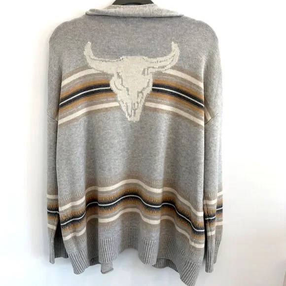 Pendleton S Western Horizons Oversized Cardigan Sweater Wool Blnd Longhorn Rodeo - Picture 1 of 14